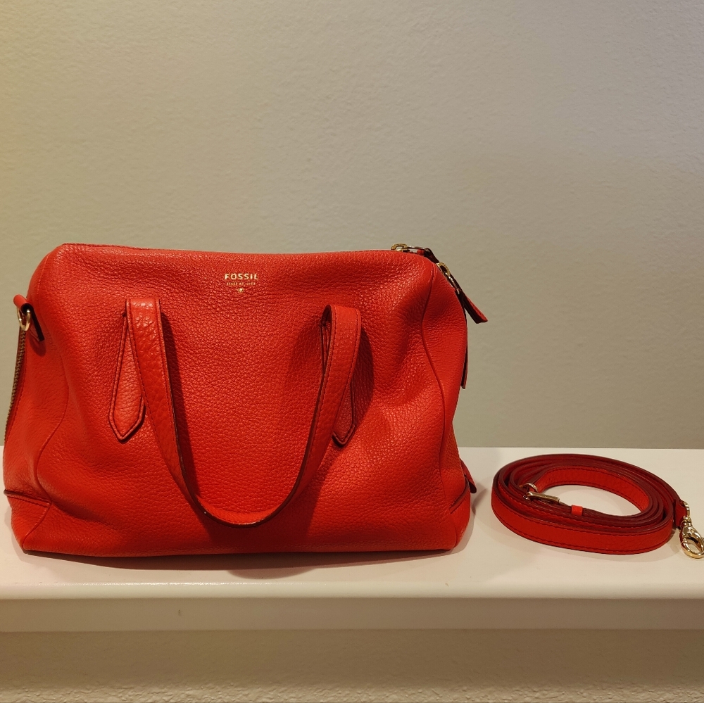 Fossil Sydney Coral Pink Satchel Bag